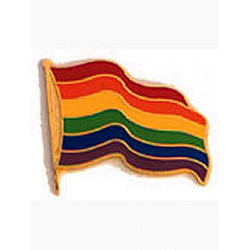 Pin Regenbogen Flagge/ Rainbow Waving Flag (T1049)