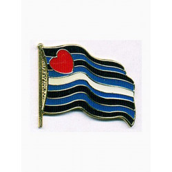 Pin Wavin Leather Flag (T1054)