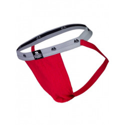 MM The Original Swimmer/Jogger Jockstrap Underwear Scarlet/Grey 1 inch (T6219)