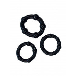 Rude Rider Mini Cock Rings Black (3-Ring-Set) (T6263)