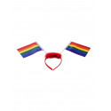 Rainbow Hair Bow w. Flags / Haarreif mit Flaggen
