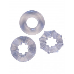 Rude Rider Soft Cock Rings Clear (3-Ring-Set) (T6259)