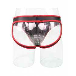 Rude Rider Neoprene Briefs Open Back Bottoms Black/Red (T7472)