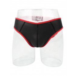 Rude Rider Neoprene Briefs Open Back Bottoms Black/Red (T7472)