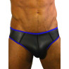 Rude Rider Neoprene Brief Open Back Bottoms Black/Blue (T7473)