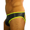 Rude Rider Neoprene Briefs Open Back Bottoms Black/Yellow (T7471)