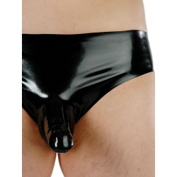 Fetisso Slip with Condom Underwear Black (T3568)