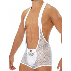 ToF Paris Bulge Mesh Singlet White (T7902)