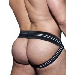 Addicted AD Double Stripe Jockstrap Underwear Black/White (T7995)