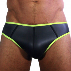 Rude Rider Neoprene Brief Open Back Bottoms Black/Yellow (T7471)