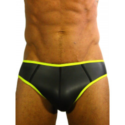 Rude Rider Neoprene Briefs Open Back Bottoms Black/Yellow (T7471)