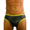Rude Rider Neoprene Briefs Open Back Bottoms Black/Yellow (T7471)