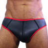 Rude Rider Neoprene Brief Open Back Bottoms Black/Red (T7472)