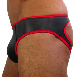 Rude Rider Neoprene Briefs Open Back Bottoms Black/Red (T7472)