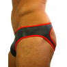Rude Rider Neoprene Briefs Open Back Bottoms Black/Red (T7472)