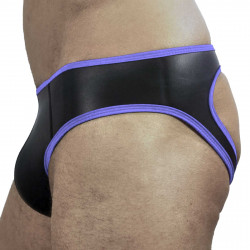 Rude Rider Neoprene Brief Open Back Bottoms Black/Blue (T7473)