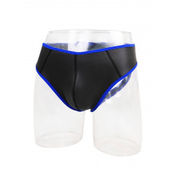 Rude Rider Neoprene Briefs Open Back Bottoms Black/Blue (T7473)
