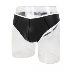 Rude Rider Neoprene Brief Open Back Bottoms Black/White (T7483)