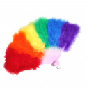 Feder-Fächer Regenbogen / Marabou Feather Fan Rainbow