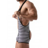 ToF Paris Stripes Push-Up Bottomless Singlet Navy/Black/White (T8187)