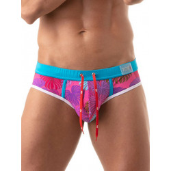 ToF Paris Floral Swim Brief Swimwear Pink (T8437)