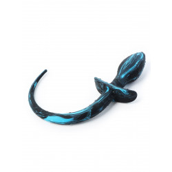 Rude Rider Little Dog Tail Plug 28 x 3 cm Black/Blue Silicone (T8359)