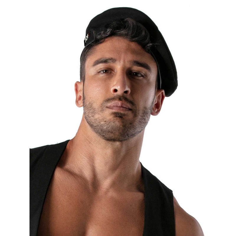 ToF Paris Patriot Beret Black/Beige One Size Double Sided (T8674)