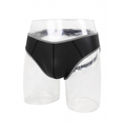 Rude Rider Neoprene Briefs Open Back Bottoms Black/Grey (T7475)