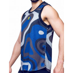 Supawear Mesh Jersey Tank Top Blue Print Combo (T8843)