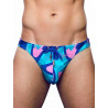 2Eros Print Swim Thong V80 Kai Blue (T8947)