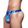 2Eros Print Swim Thong V80 Kai Blue (T8947)