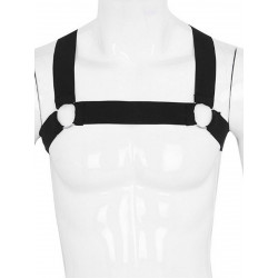 RudeRider Elastic Chest Harness w/Ring Black (T7461)