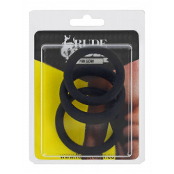 Rude Rider Silicone 3-Ring-Set Black (T9132)