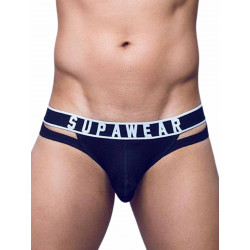 Supawear Ribbed Slashed Brief Underwear Black (T9143)