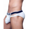 Supawear Ribbed Slashed Brief Underwear White (T9144)