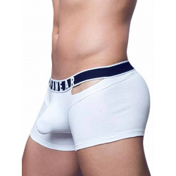 Supawear Ribbed Slashed Trunk Underwear White (T9148)