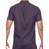 2Eros Breezy Linen Short Sleeve Classic Shirt Dark Gray (T9200)