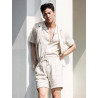 2Eros Breezy Single Button Wrap Vest Beige (T9199)