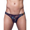 2Eros Print Swim Thong VB80 BLK Label (T9311)