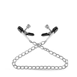 RudeRider Flat Chain Nipple Clamps Metal/PVC (T9061)