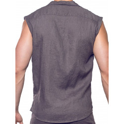 2Eros Breezy Single Button Wrap Vest Dark Gray (T9198)