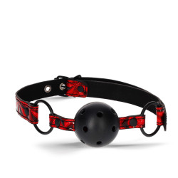 RudeRider Ball Gag Diamond Pattern Red (T9070)