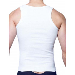 Supawear Ribbed Slashed Singlet Tank Top White (T9394)