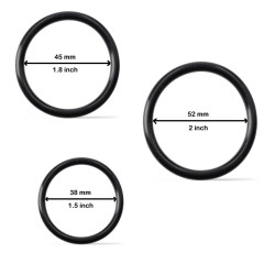 Rude Rider Silicone Cock Ring Thin 3-Set Black (T9388)