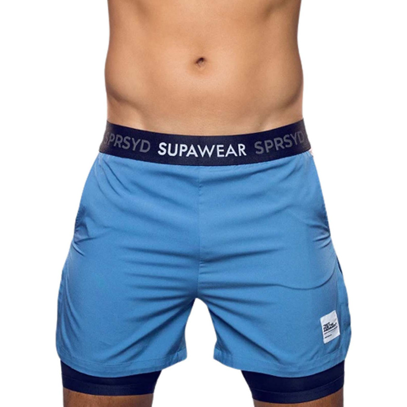 Supawear Lined Shorts Colour Blocked Blue/Pink (T9455) Supawear Lined Shorts Colour Blocked Blue/Pink (T9455)