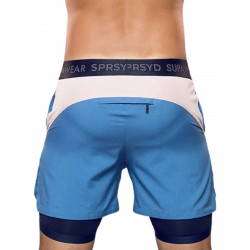 Supawear Lined Shorts Colour Blocked Blue/Pink (T9455) Supawear Lined Shorts Colour Blocked Blue/Pink (T9455)