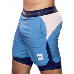Supawear Lined Shorts Colour Blocked Blue/Pink (T9455) Supawear Lined Shorts Colour Blocked Blue/Pink (T9455)
