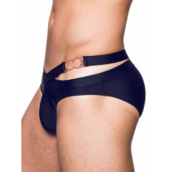 2Eros BLK Double Strap Swim Brief V20 Black (T9574)