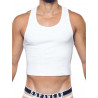 Supawear Ribbed Cropped Singlet Tank Top White (T9592)