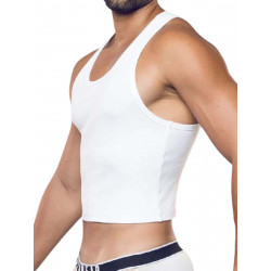 Supawear Ribbed Cropped Singlet Tank Top White (T9592)